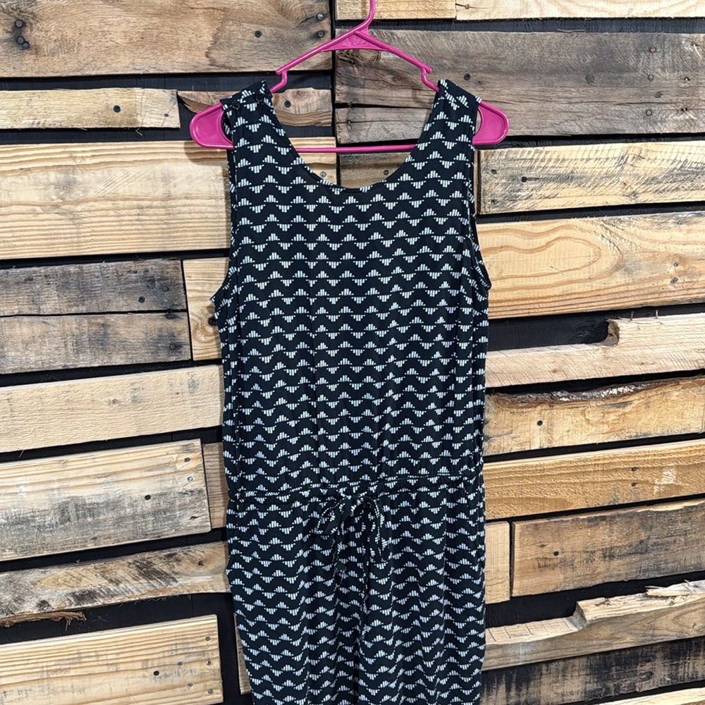 Old Navy Black and White Geometric Print Sleeveless Jumpsuit‎ Women’s Size Med - Picture 5 of 10